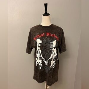 NWT Friday Jr Cotton Skeleton Graphic Short Sleeve Boyfriend T-Shirt - Size M